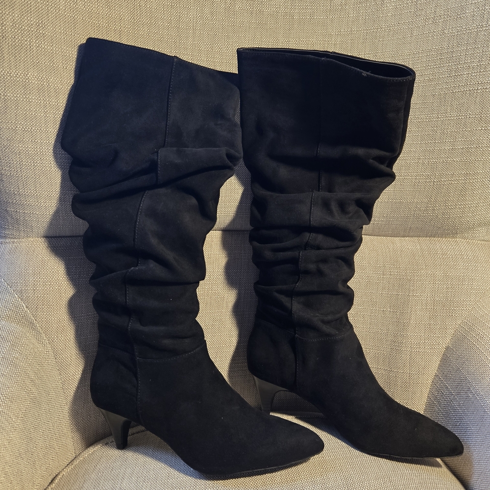 Reaction Kenneth Cole Black Slouchy Heeled Boots